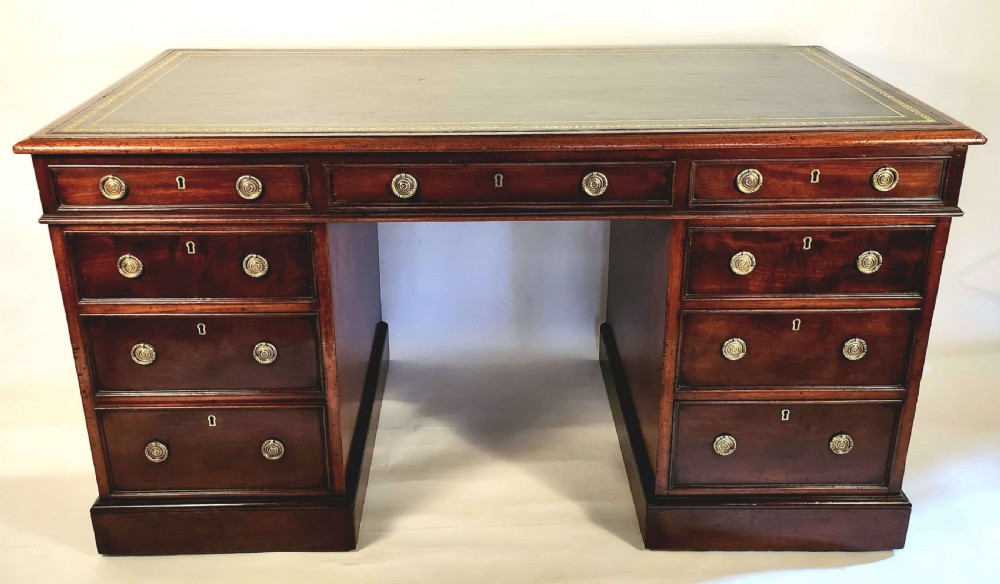 19th Century Mahogany Pedestal Desk