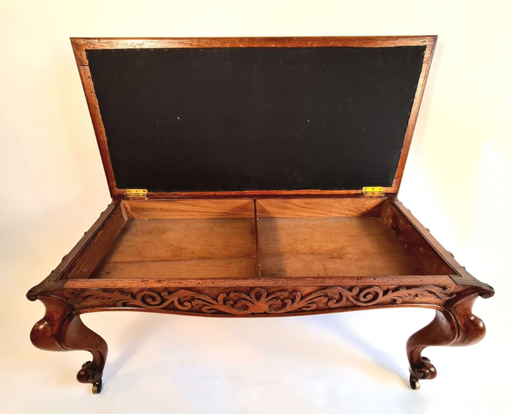 19th Century Carved Walnut Stool View II