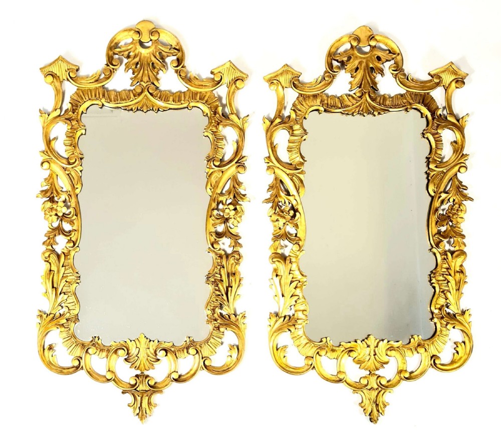 Pair of Chippendale Style Wall Mirrors