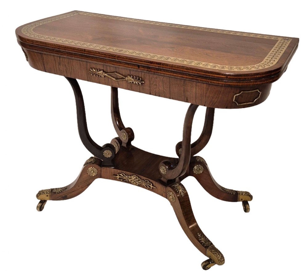 Regency Rosewood Fold over Top Card Table
