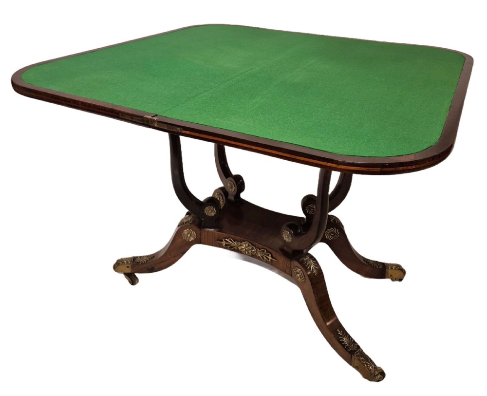 Regency Rosewood Fold over Top Card Table View III