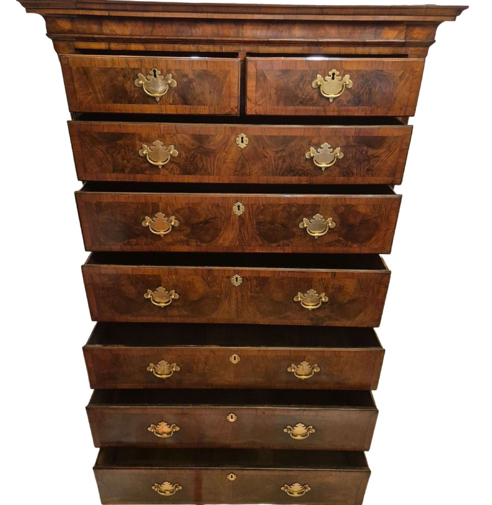 Queen Anne Burr Walnut Tallboy View III