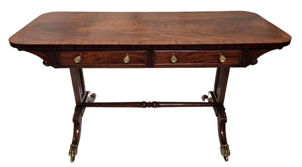 Regency Mahogany and Cross Banded Writing Table