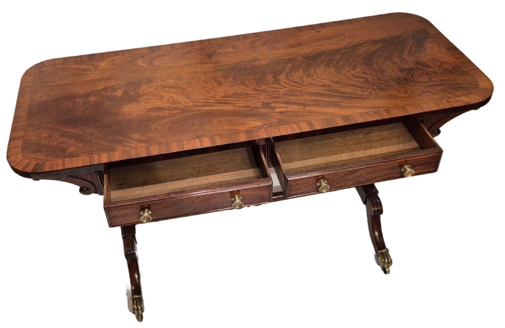 Regency Mahogany and Cross Banded Writing Table View II