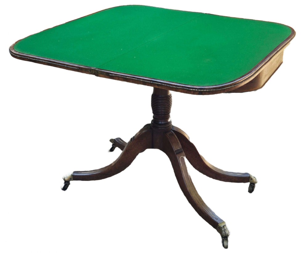 Regency Brass Inlaid Card Table View II