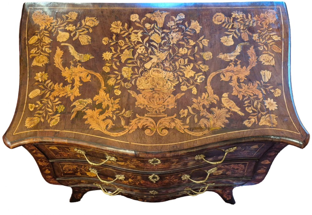 18th Century Marquetry Bombe Commode View II