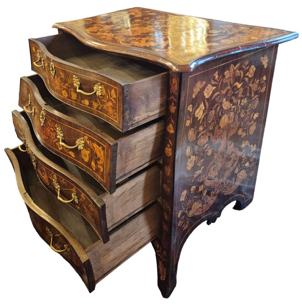 18th Century Marquetry Bombe Commode View III