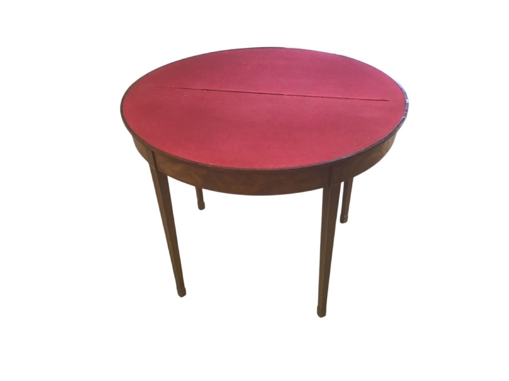 Sheraton Mahogany Demi Luune Card Table View II