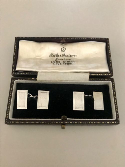 A pair of vintage silver cufflinks
