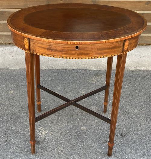 Edwardian Inlaid Oval Occasional Table  