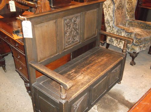 Oak Box Seat Hall Seat/bench
