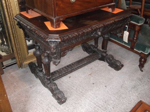 Victorian Carved Oak Centre Table