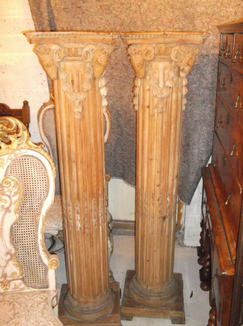 Pair of 19th Century Carved Pedestals