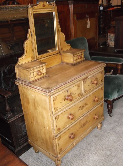 Victorian Original Painted Dressing Chest
