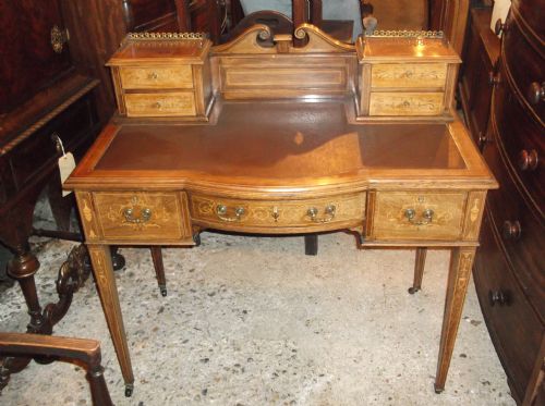 Late Victorian Inlaid Rosewood Writing Table