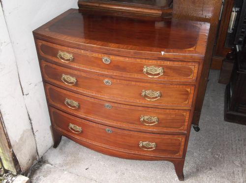 Inlaid Mahogany Bow Front Chest