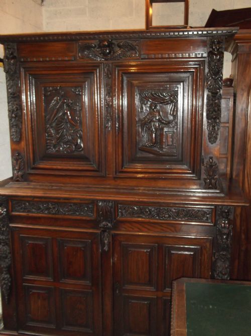 19th Century Carved 2 Part Cupboard