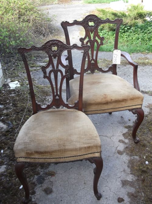Set of 10 Edwardian Mahogany Dining Chairs