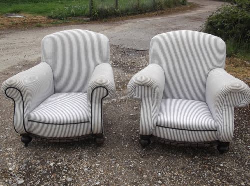 Pair of Early 20th Century Upholstered Armchairs