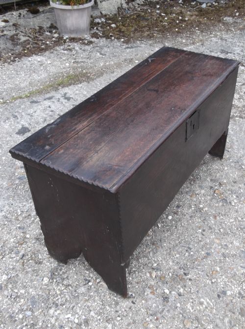 Antique Oak Plank Coffer