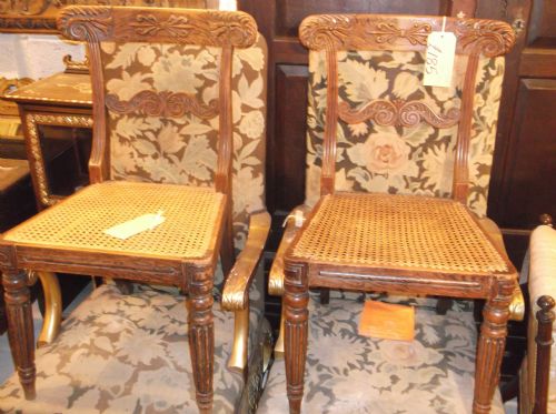 Pair of Cane Seat Chairs by John Gee