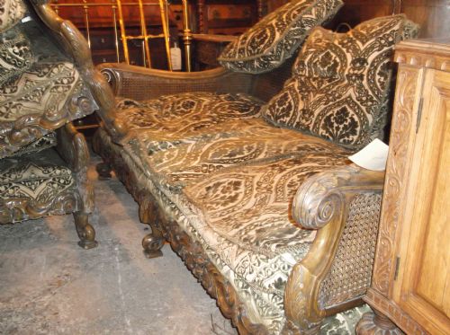 Good Carved Bergere Settee