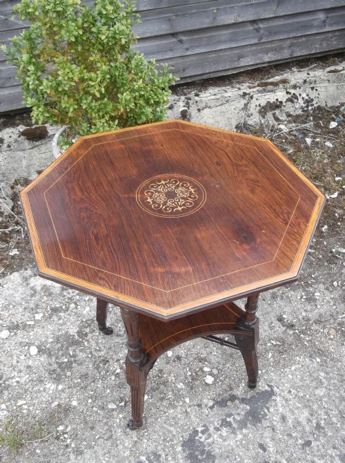 Late Victorian Inlaid Rosewood Occasional Table.