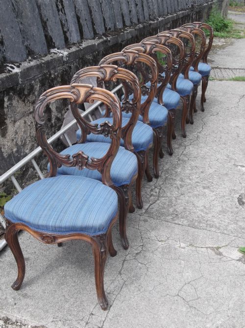 Set of 8 19th Century Rosewood Chairs