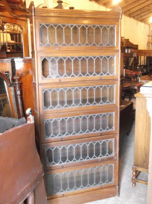 Oak Globe Wernicke Style 6 Tier Bookcae
