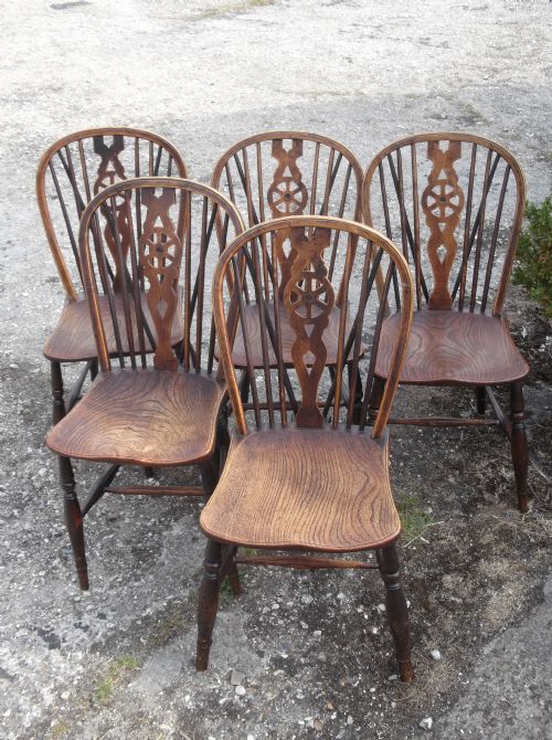 Set of 5 19th Century Windsor Chairs