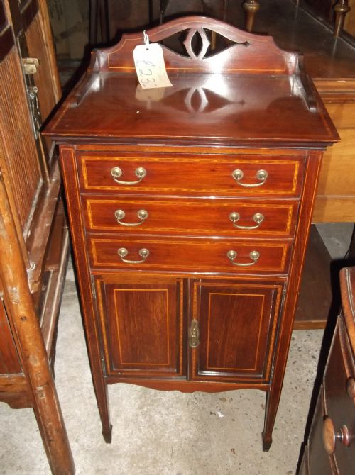 Edwardian Inlaid Mahogany Music Cabinet