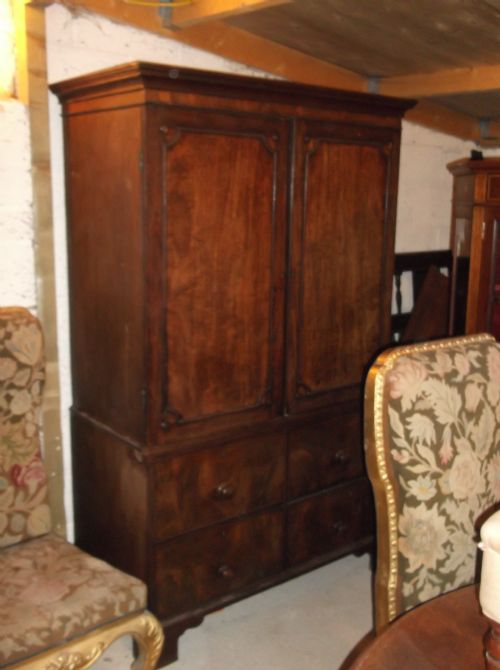 Late Georgian Mahogany Linen Press