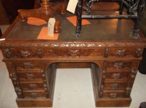 19th Century Oak Kneehole Pedestal