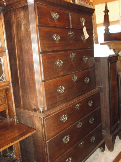 Georgian Oak Chest on Chest