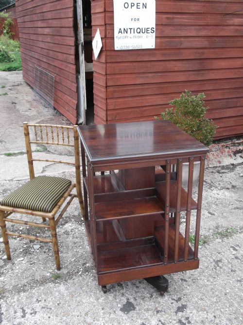 Late Victorian Mahogany Revolving Bookcase