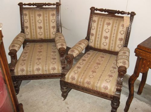 Pair of Library Armchairs