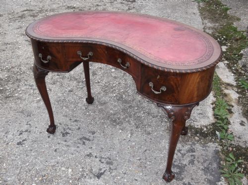 Edwardian Kidney Shaped Writing Table