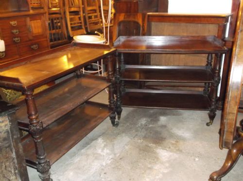 A Very Close Pair of Early Victorian[or Slightly Earlier] Mahogany Buffet Trolleys