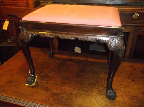 Waring and Gillow Carved Mahogany Stool