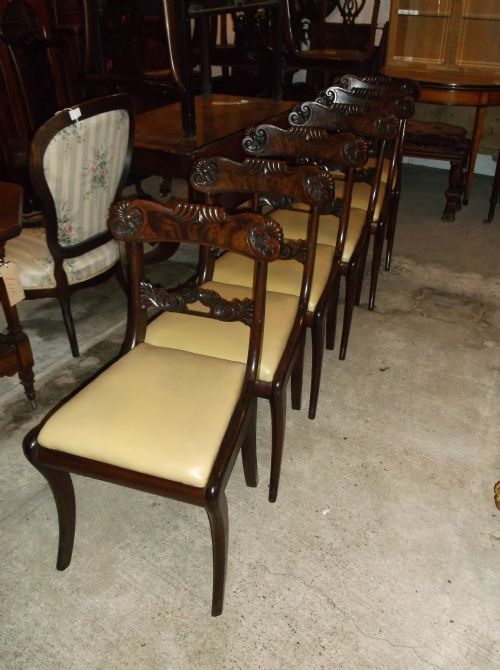 Set of 6 19th Century Sabre Leg Dining Chairs