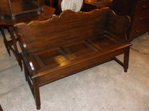 Panelled Oak Hall Seat Bench
