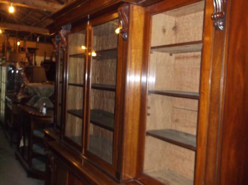 Large 19th Century Mahogany Breakfront Bookcase