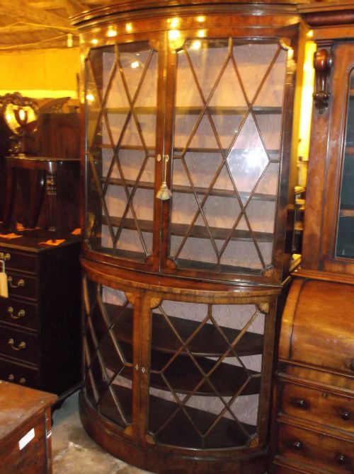 Early 19th Century 2 Part Inlaid Cabinet