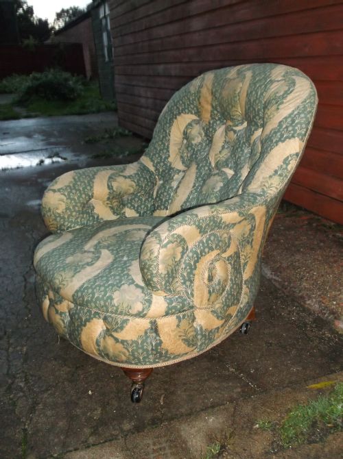 Late Victorian Upholstered Armchair.