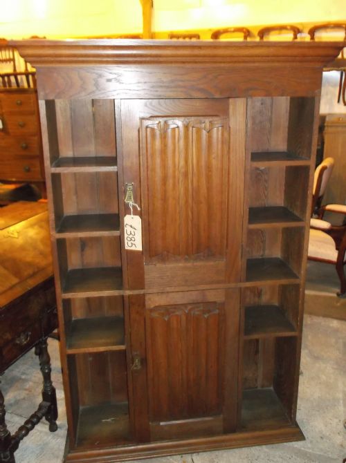 Edwardian Oak Bookcase Cabinet