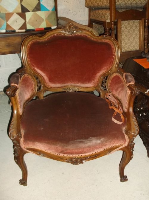 Late 19th Century Carved Walnut Armchair