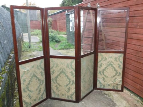 Victorian Mahogany 4 Fold Screen