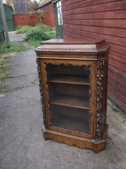 Late Victorian Carved Oak Cabinet