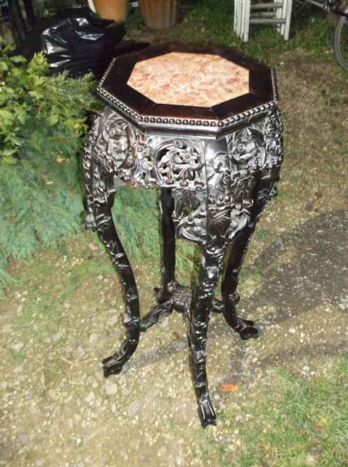 Carved Chinese Hardwood Stand