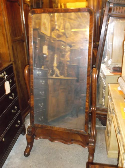 Victorian Mahogany Cheval Mirror.